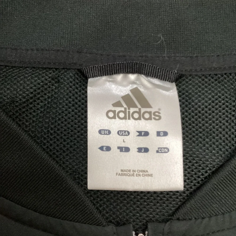 Adidas Mens Black Quarter Zip Short Sleeve Climaproof Vented Jacket Large Sports